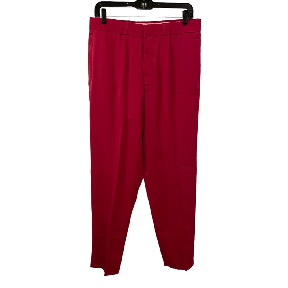 Custom Made Fuchsia Berry Red Tailored Trousers Dress Pants Suit Separate Size M